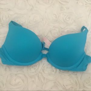 Push-up bright blue pink bra size 32A